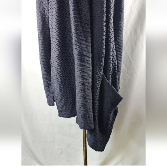 Lisa Bayne Dress XXL Gray Lagenlook Knit Asymmetrical Artful Home Art to Wear - Picture 3 of 9